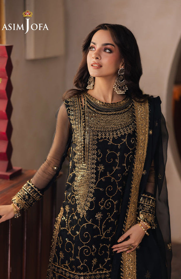 Asimjofa - Heeriye By Asim Jofa Collection'25 Embroidered Net Suit Unstitched 3 Piece - Festive Collection - aubranz.com