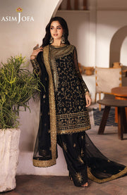 Asimjofa - Heeriye By Asim Jofa Collection'25 Embroidered Net Suit Unstitched 3 Piece - Festive Collection - aubranz.com