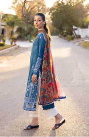 Zaha - Zaha Lawn Embroidered Lawn Suit Unstitched 3 Piece ZHL24L5B Summer Collection - aubranz.com