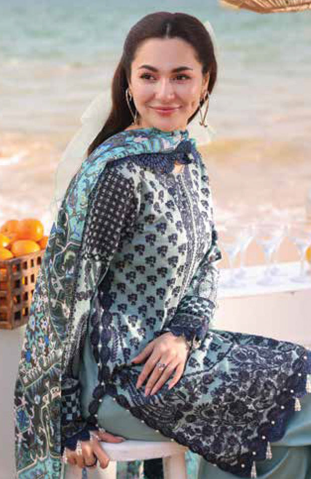 Imrozia - Hania Luxury Lawn'25 By Imrozia Embroidered Suit Unstitched 3 Piece - Summer Collection - aubranz.com