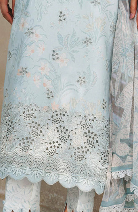 Abyaan - Aabyaan Shezlin Chikankari Lawn'25 Embroidered Suit Unstitched 3 Piece - Summer Collection - aubranz.com