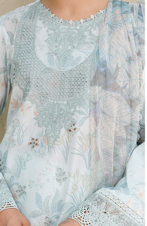 Abyaan - Aabyaan Shezlin Chikankari Lawn'25 Embroidered Suit Unstitched 3 Piece - Summer Collection - aubranz.com