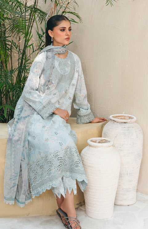 Abyaan - Aabyaan Shezlin Chikankari Lawn'25 Embroidered Suit Unstitched 3 Piece - Summer Collection - aubranz.com