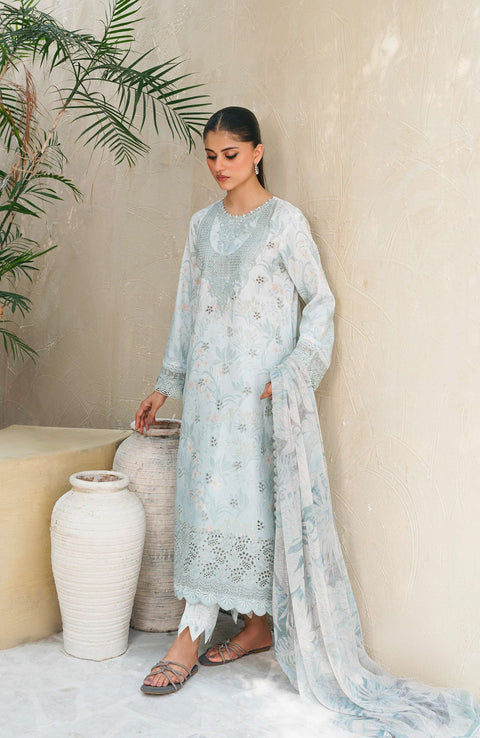 Abyaan - Aabyaan Shezlin Chikankari Lawn'25 Embroidered Suit Unstitched 3 Piece - Summer Collection - aubranz.com