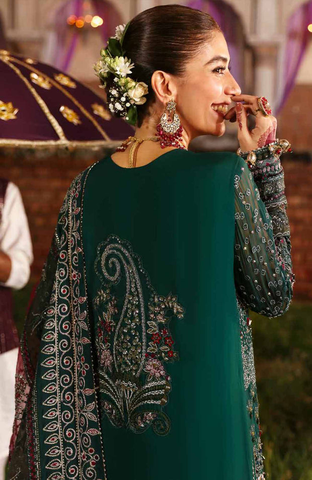 Nureh - Jhoomro By Nureh Embroidered Organza Suit Unstitched 3 Piece - aubranz.com
