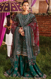 Nureh - Jhoomro By Nureh Embroidered Organza Suit Unstitched 3 Piece - aubranz.com