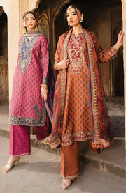 Xenia - Rumi Luxe'25 By Xenia Embroidered Chiffon Suit Unstitched 3 piece - Formal Collection - aubranz.com