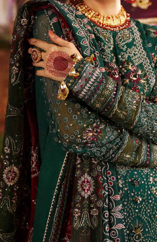 Nureh - Jhoomro By Nureh Embroidered Organza Suit Unstitched 3 Piece - aubranz.com