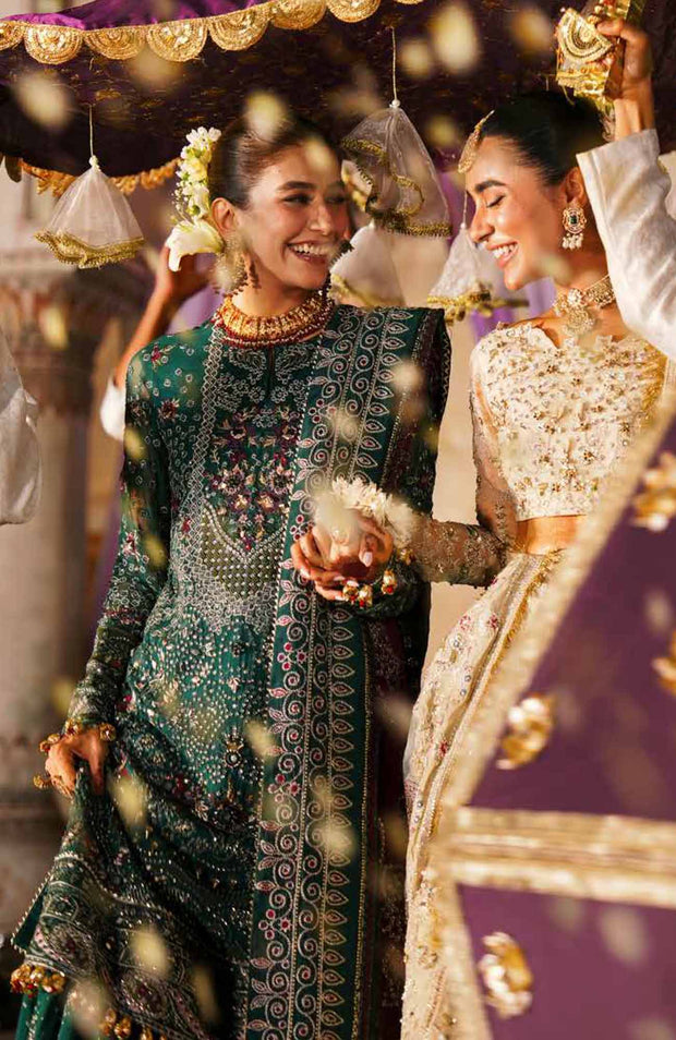 Nureh - Jhoomro By Nureh Embroidered Organza Suit Unstitched 3 Piece - aubranz.com