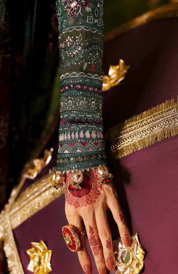 Nureh - Jhoomro By Nureh Embroidered Organza Suit Unstitched 3 Piece - aubranz.com