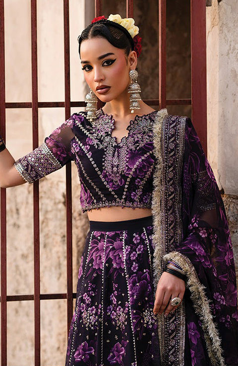 Xenia - Rumi Luxe'25 By Xenia Embroidered Chiffon Suit Unstitched 3 piece - Formal Collection - aubranz.com