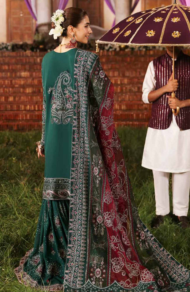 Nureh - Jhoomro By Nureh Embroidered Organza Suit Unstitched 3 Piece - aubranz.com