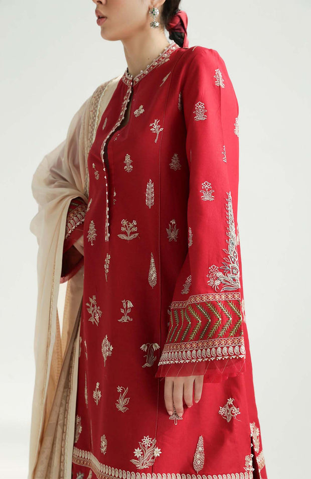 Zara_Shahjahan - Lawn Unstitched'24 By Zara Shahjahan Embroidered Lawn Suit Unstitched 3 Piece LUZS24L 1A - Summer Collection - aubranz.com