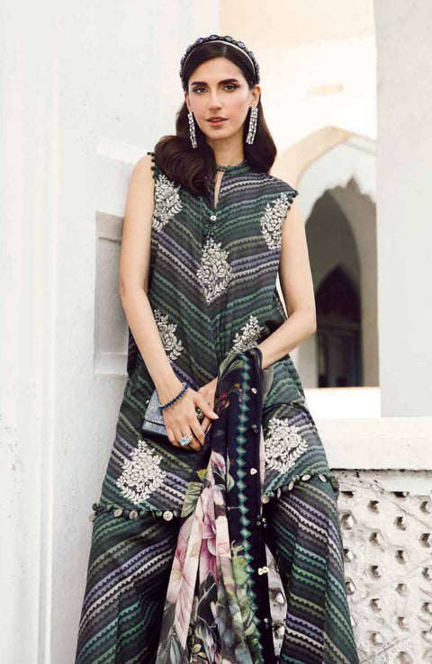 Mariab - M Prints Intermix Fall Edit'25 By Maria B Embroidered Cambric Suits Unstitched 3 Piece - Winter Collection - aubranz.com