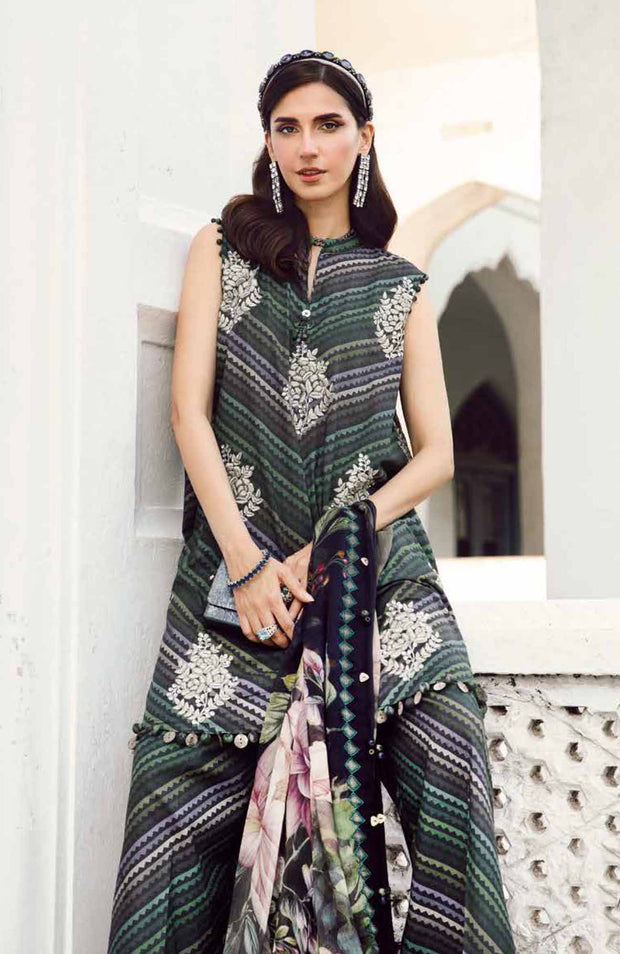 Mariab - M Prints Intermix Fall Edit'25 By Maria B Embroidered Cambric Suits Unstitched 3 Piece - Winter Collection - aubranz.com