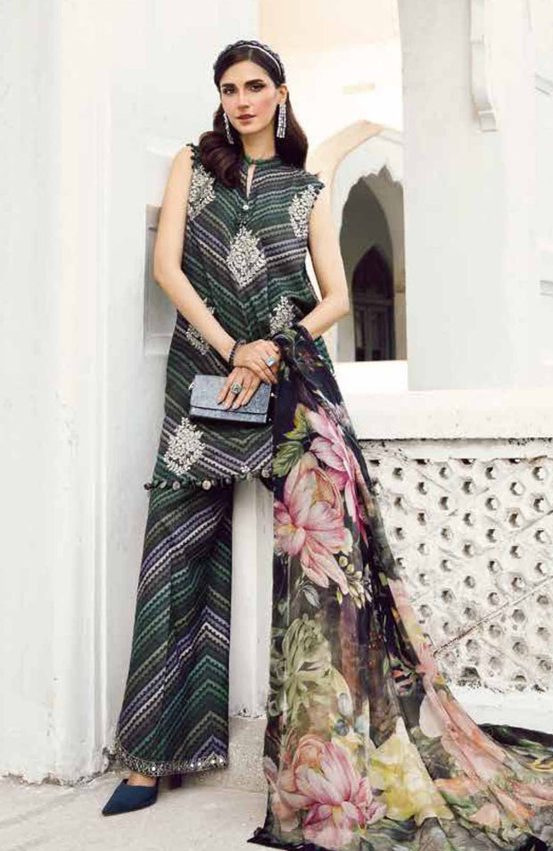 Mariab - M Prints Intermix Fall Edit'25 By Maria B Embroidered Cambric Suits Unstitched 3 Piece - Winter Collection - aubranz.com
