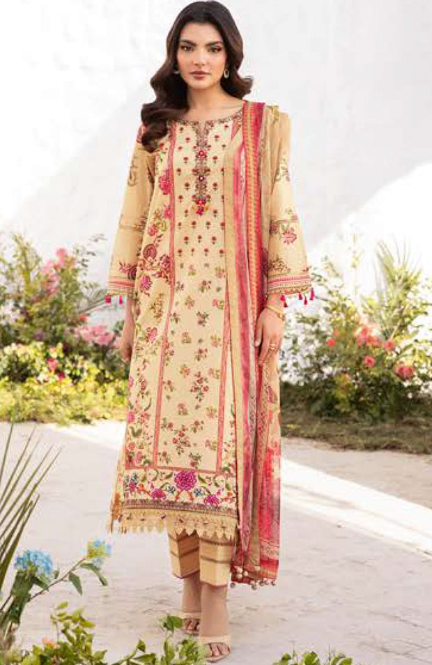 Mariab - Maria B M Basic Vol-1 Printed Lawn Suits Unstitched 3 Piece - Summer Collection - aubranz.com