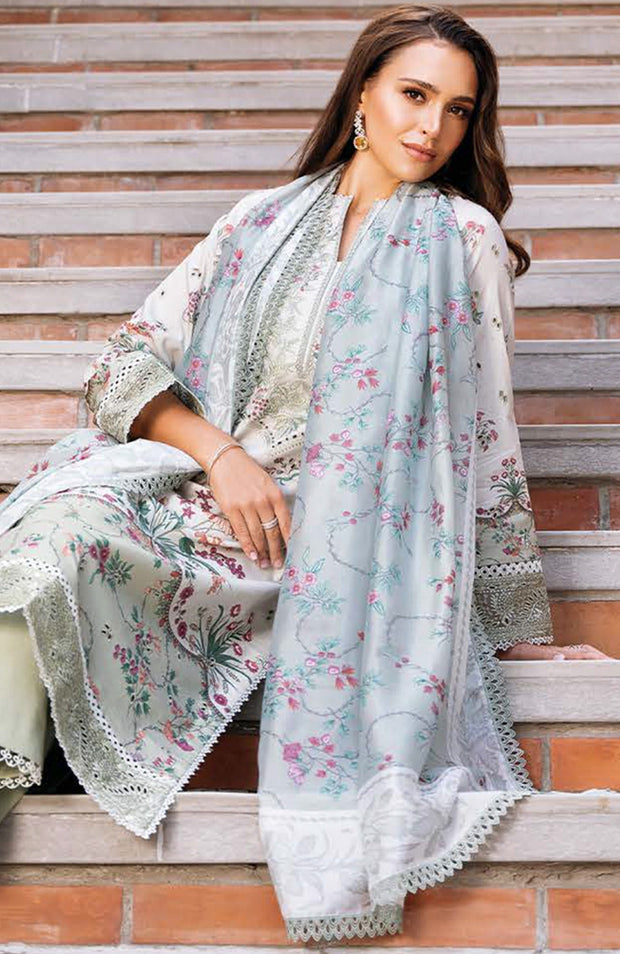 Afrozeh - Afrozeh Damask Lawn'25 Embroidered Suits Unstitched 3 Piece - Summer Collection - aubranz.com