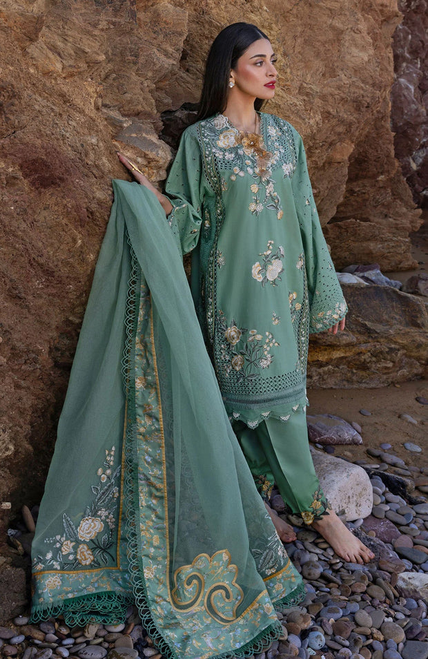 Crimson - Crimson Flow Luxury Lawn'25 Embroidered Suits Unstithced 3 Piece - Summer Collection - aubranz.com