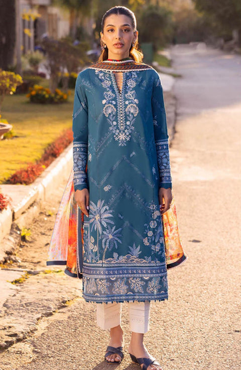 Zaha - Zaha Lawn Embroidered Lawn Suit Unstitched 3 Piece ZHL24L5B Summer Collection - aubranz.com