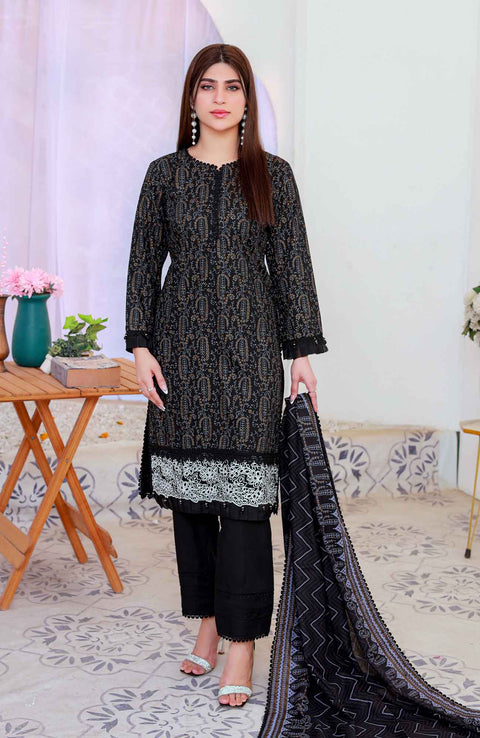 Abtextiles - Meerub Ikat Wrinkle Free Collection'25 By Ab Textiles Embroidered Lawn Suit Unstitched 3 Piece - Summer Collection - aubranz.com