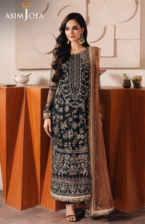 Asimjofa - Heeriye By Asim Jofa Collection'25 Embroidered Net Suit Unstitched 3 Piece - Festive Collection - aubranz.com