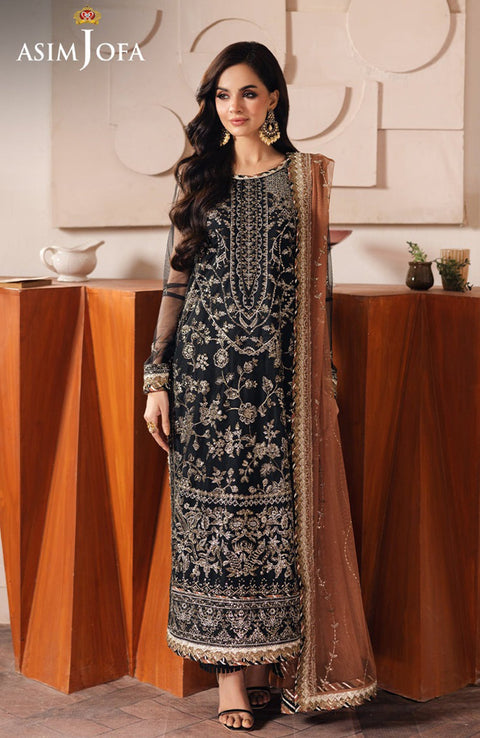 Asimjofa - Heeriye By Asim Jofa Collection'25 Embroidered Net Suit Unstitched 3 Piece - Festive Collection - aubranz.com