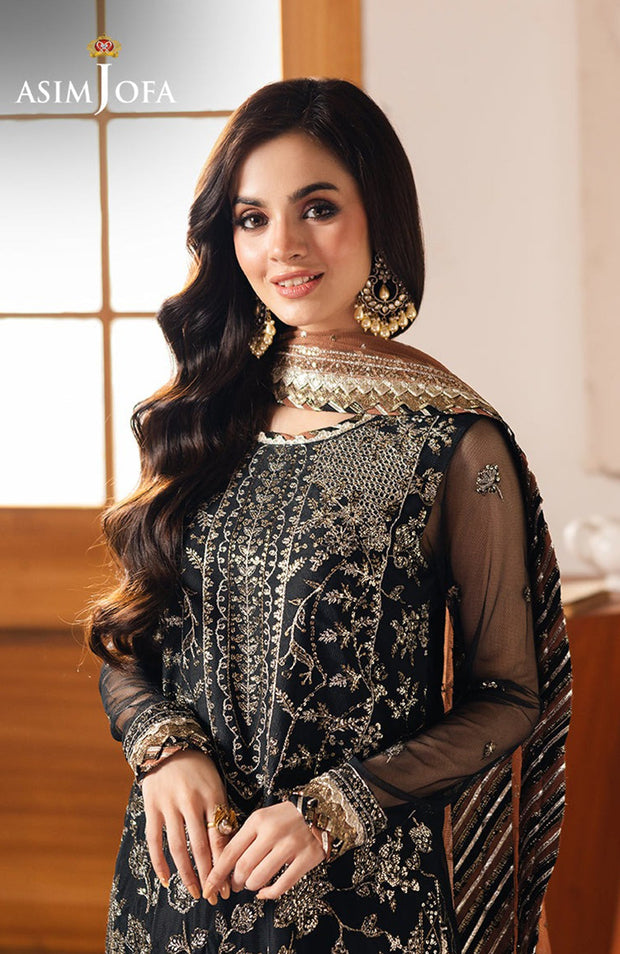 Asimjofa - Heeriye By Asim Jofa Collection'25 Embroidered Net Suit Unstitched 3 Piece - Festive Collection - aubranz.com