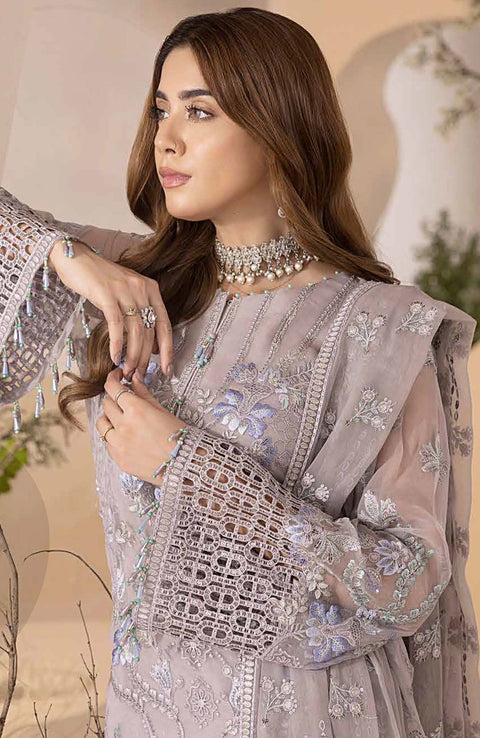 Lavish - Pareesa Chiffon Collection'24 By Lavish Embroidered Suit Unstithced 3 Piece - aubranz.com