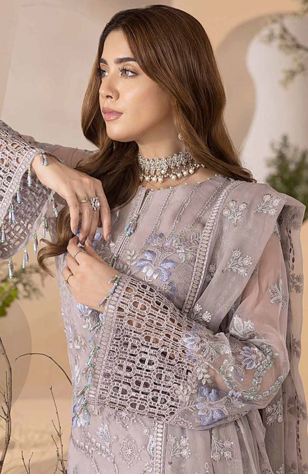 Lavish - Pareesa Chiffon Collection'24 By Lavish Embroidered Suit Unstithced 3 Piece - aubranz.com