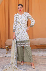 Abtextiles - Meerub Ikat Vol 2 Wrinkle Free Collection'25 By Ab Textile Embroidered Lawn Suit Unstitched 3 Piece - Summer Collection - aubranz.com