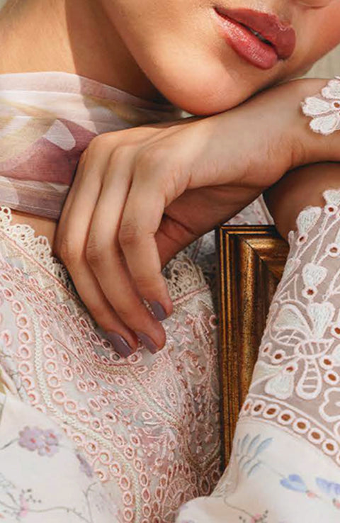 Abyaan - Aabyaan Shezlin Chikankari Lawn'25 Embroidered Suit Unstitched 3 Piece - Summer Collection - aubranz.com