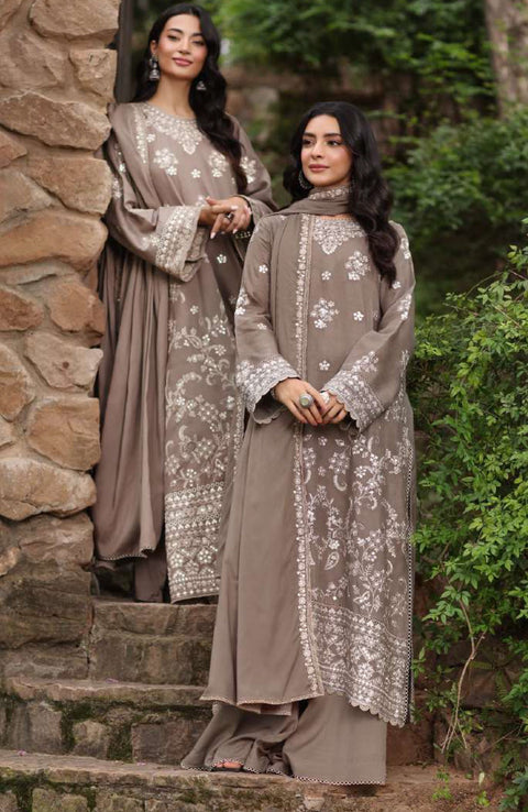 Sadiaasad - SUZAANIKARI WINTER SHAWL'24 BY NOOR BY SAADIA ASAD Embroidered Suits Unstitched 3 Piece - Winter Collection - aubranz.com
