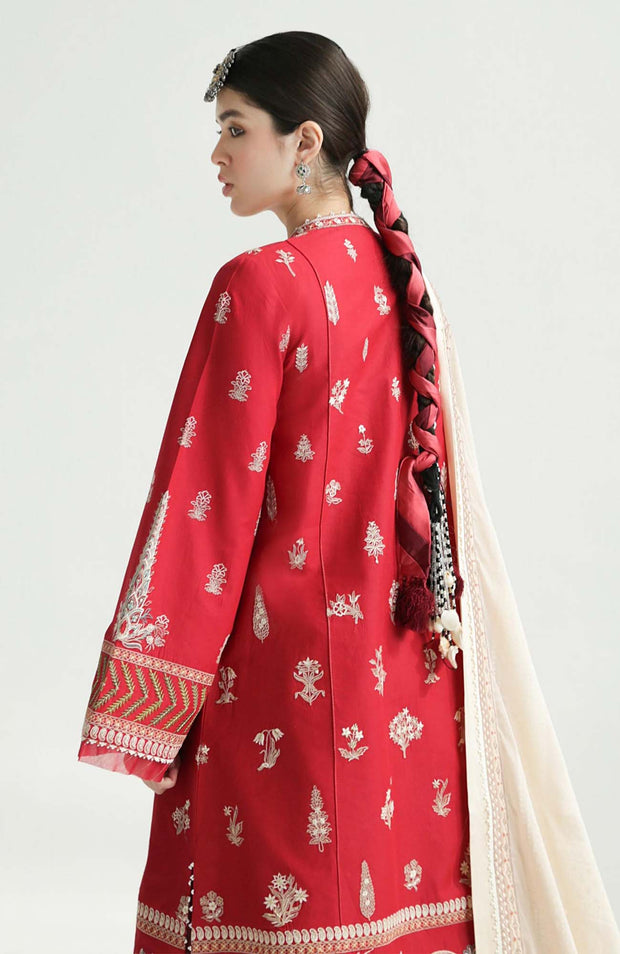 Zara_Shahjahan - Lawn Unstitched'24 By Zara Shahjahan Embroidered Lawn Suit Unstitched 3 Piece LUZS24L 1A - Summer Collection - aubranz.com