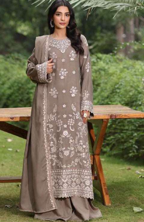 Sadiaasad - SUZAANIKARI WINTER SHAWL'24 BY NOOR BY SAADIA ASAD Embroidered Suits Unstitched 3 Piece - Winter Collection - aubranz.com