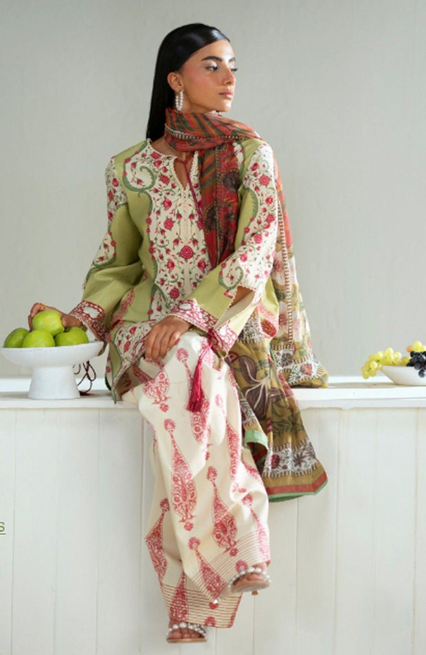 Saira_Rizwan - Joolie Prints Collecetion'25 By Saira Rizwan Printed Lawn Suit Unstitched 3 Piece - Summer Collection - aubranz.com