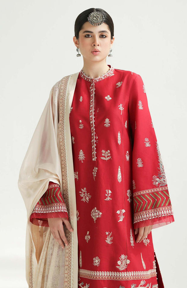Zara_Shahjahan - Lawn Unstitched'24 By Zara Shahjahan Embroidered Lawn Suit Unstitched 3 Piece LUZS24L 1A - Summer Collection - aubranz.com