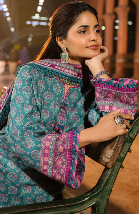 Asimjofa - Asim Jofa Eid Essentials'25 Printed Lawn Suit Unstiched 3 Piece-Summer Collection - aubranz.com