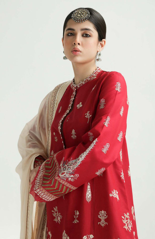 Zara_Shahjahan - Lawn Unstitched'24 By Zara Shahjahan Embroidered Lawn Suit Unstitched 3 Piece LUZS24L 1A - Summer Collection - aubranz.com