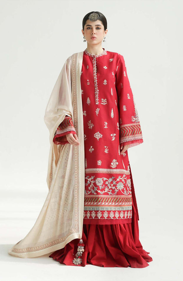 Zara_Shahjahan - Lawn Unstitched'24 By Zara Shahjahan Embroidered Lawn Suit Unstitched 3 Piece LUZS24L 1A - Summer Collection - aubranz.com