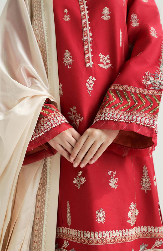 Zara_Shahjahan - Lawn Unstitched'24 By Zara Shahjahan Embroidered Lawn Suit Unstitched 3 Piece LUZS24L 1A - Summer Collection - aubranz.com