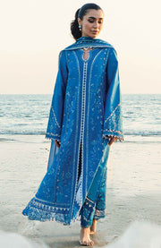 Qalamkar - Qalamkar Sahil Luxury Lawn'25 Embroidered Suit Unstitched 3 Piece - Summer Collection - aubranz.com