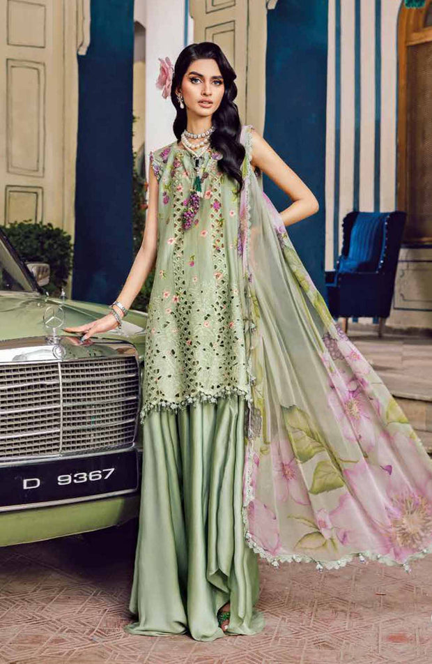 Mariab - M Prints Intermix Fall Edit'25 By Maria B Embroidered Cambric Suits Unstitched 3 Piece - Winter Collection - aubranz.com