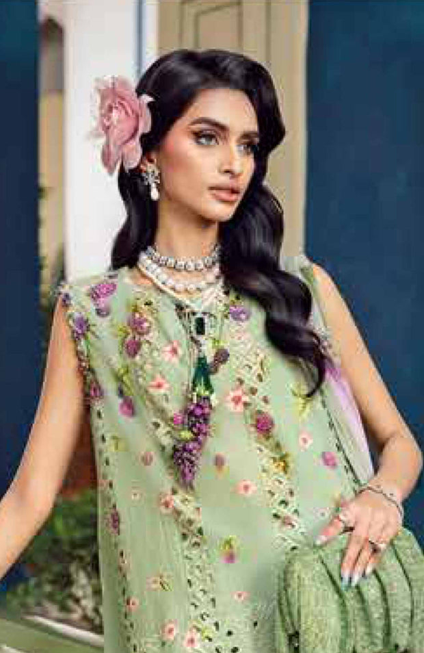 Mariab - M Prints Intermix Fall Edit'25 By Maria B Embroidered Cambric Suits Unstitched 3 Piece - Winter Collection - aubranz.com
