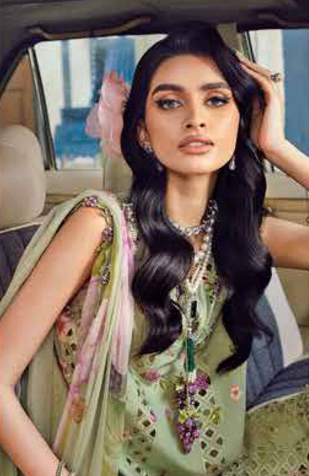 Mariab - M Prints Intermix Fall Edit'25 By Maria B Embroidered Cambric Suits Unstitched 3 Piece - Winter Collection - aubranz.com