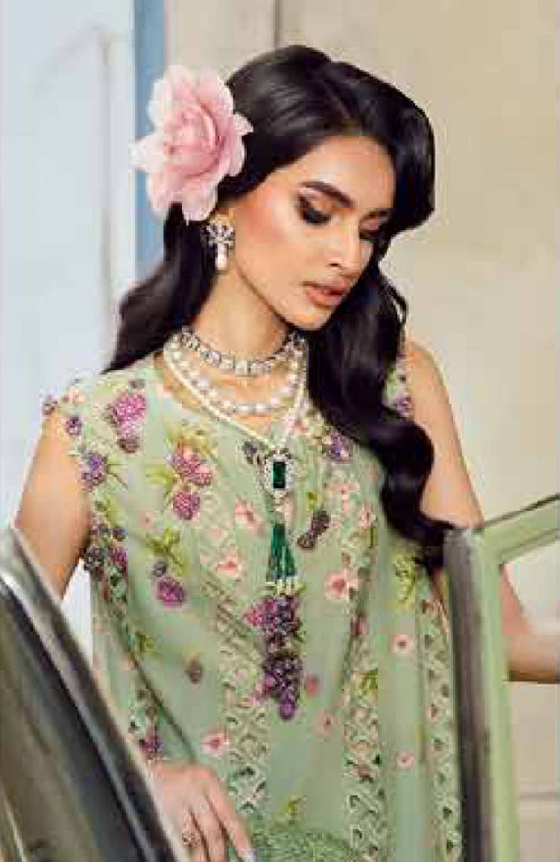 Mariab - M Prints Intermix Fall Edit'25 By Maria B Embroidered Cambric Suits Unstitched 3 Piece - Winter Collection - aubranz.com