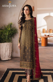 Asimjofa - Heeriye By Asim Jofa Collection'25 Embroidered Net Suit Unstitched 3 Piece - Festive Collection - aubranz.com