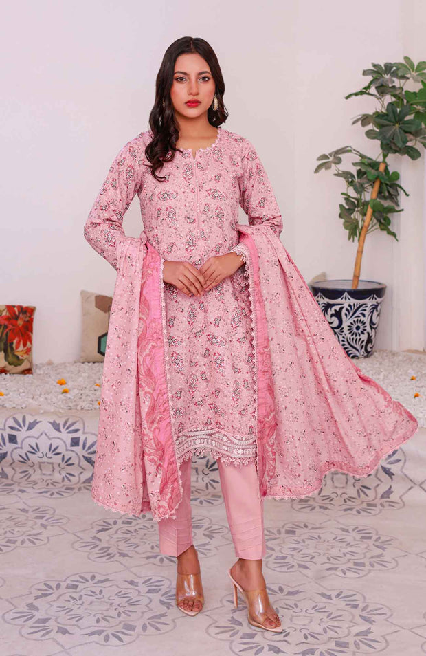 Abtextiles - Meerub Ikat Wrinkle Free Collection'25 By Ab Textiles Embroidered Lawn Suit Unstitched 3 Piece - Summer Collection - aubranz.com