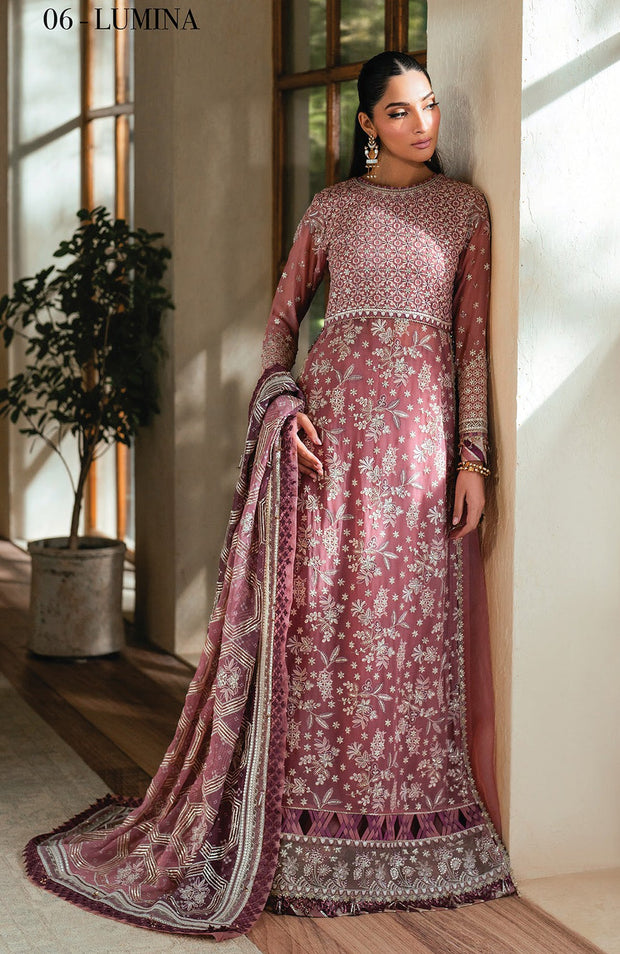 Xenia - Niran by Xenia Embroidered Chiffon Suits Unstitched 3 Piece - Formals Collection - aubranz.com
