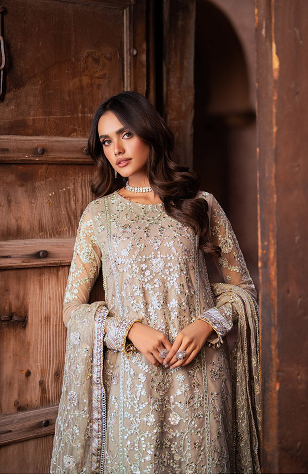 Zarif - SHEHNAI BY ZARIF EMBROIDERED NET SUITS UNSTITCHED 3 PIECE - FORMAL COLLECTION - aubranz.com